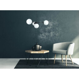 Luminosa Lighting Luminosa Kaliope Multi Arm Pendant Ceiling Light Black White Glass Shade 4X E27 - thumbnail 2