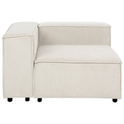 Beliani Corner Seat Ardal Corduroy Off-White Right Hand - thumbnail 4