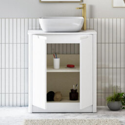 Royal Bathrooms Avenza 600mm Matt White Floor Standing Bathroom Vanity Unit 2 Door With Elva Basin - thumbnail 5