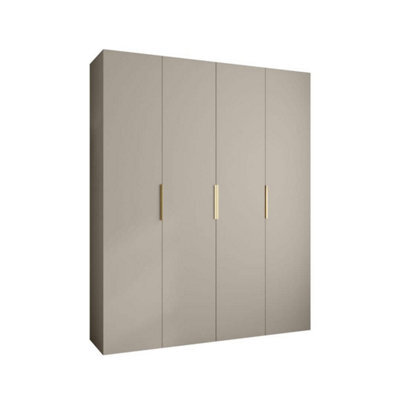 Arte Elegant Cashmere Como Iv Hinged Door Wardrobe H2460mm W2000mm D500mm, Four Doors, Sixteen Shelves, Two Hanging Rails, Gold Handles - image 1