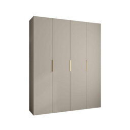 Arte Elegant Cashmere Como Iv Hinged Door Wardrobe H2460mm W2000mm D500mm, Four Doors, Sixteen Shelves, Two Hanging Rails, Gold Handles - thumbnail 1