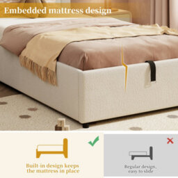 Single Upholstered Bed With Slatted Frame And Headboard - thumbnail 8