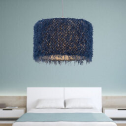 First Choice Lighting Rogers - Blue Shaggy 30Cm Easy Fit Pendant Shade - thumbnail 4