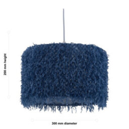 First Choice Lighting Rogers - Blue Shaggy 30Cm Easy Fit Pendant Shade - thumbnail 5