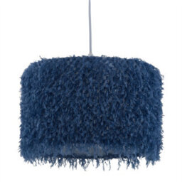 First Choice Lighting Rogers - Blue Shaggy 30Cm Easy Fit Pendant Shade - thumbnail 1