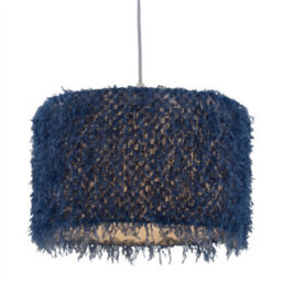 First Choice Lighting Rogers - Blue Shaggy 30Cm Easy Fit Pendant Shade - thumbnail 2