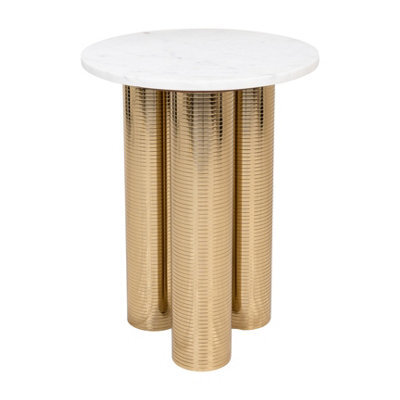 Round Coffee Tea Table Nesting Tables With Gold Platted Legs For Decoration In Living Room, Bedroom, Office, Balcony, Apartment - image 1