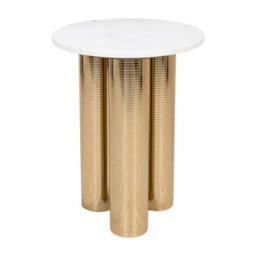 Round Coffee Tea Table Nesting Tables With Gold Platted Legs For Decoration In Living Room, Bedroom, Office, Balcony, Apartment - thumbnail 1