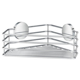 Beslagsboden - Single Corner Shower Basket In Chromed Stainless Steel, Self-Ad