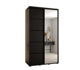 Arte Sleek Black Cannes V Sliding Wardrobe H2050mm W1300mm D600mm With Customisable Black Steel Handles - thumbnail 1