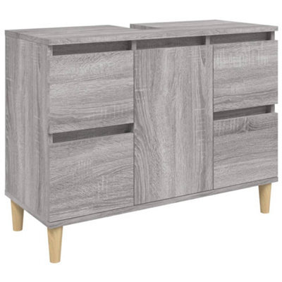 Vidaxl Sink Cabinet Grey Sonoma 80X33X60 Cm Engineered Wood - image 1