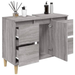 Vidaxl Sink Cabinet Grey Sonoma 80X33X60 Cm Engineered Wood - thumbnail 4