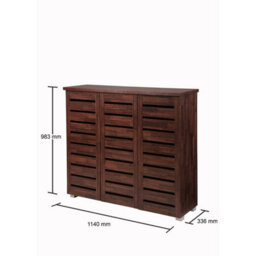 Timber Art Design 5 Tier Shoe Storage Cabinet 3 Door Cupboard Stand Rack Unit - thumbnail 3