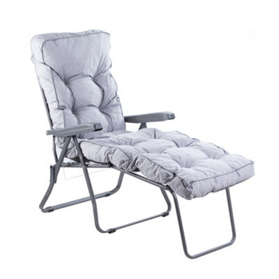 Alfresia Sun Lounger, Charcoal Frame With Grey Classic Cushion - image 1