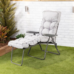 Alfresia Sun Lounger, Charcoal Frame With Grey Classic Cushion - thumbnail 2