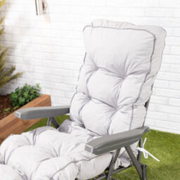 Alfresia Sun Lounger, Charcoal Frame With Grey Classic Cushion - thumbnail 3
