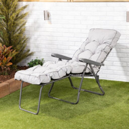 Alfresia Sun Lounger, Charcoal Frame With Grey Classic Cushion - thumbnail 4
