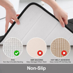 Bathroom Mat Shower Bath Non Slip Memory Foam Rug Soft Absorbent Water Door Mat Green 50 X 80 Cm - thumbnail 3