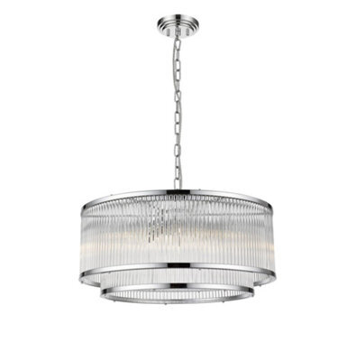 Luminosa Lighting Luminosa Antigua 6 Light Chrome Crystal Pendant Ceiling Light