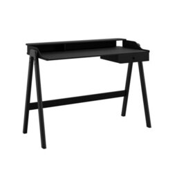 LPD Lark Black Desk - Matte Finish With Ash Veneer & Modern Multifunctional Design - thumbnail 2