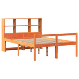 Berkfield Bookcase Bed Without Mattress Wax Brown 120X190 Cm Small Double Solid Wood - thumbnail 3