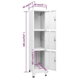 Vidaxl Locker Cabinet With 3 Compartments 38X45X180 Cm - thumbnail 8