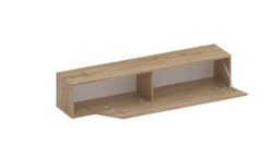 FurniComp LTD Furnicomp Combo 138Cm Floating Wall Hung Tv Unit With Shaped Door - Cadiz Oak Com-26-09 - thumbnail 4