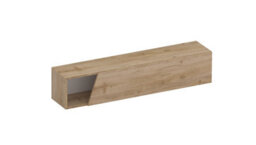 FurniComp LTD Furnicomp Combo 138Cm Floating Wall Hung Tv Unit With Shaped Door - Cadiz Oak Com-26-09 - thumbnail 2
