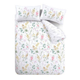 Catherine Lansfield Bedding Emilia Floral Reversible King Duvet Cover Set With Pillowcases White Green - thumbnail 5