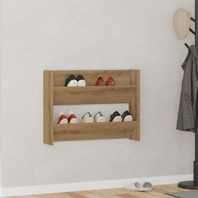 Walplus Wall Shoe Cabinet Artisan Oak 80X18X60 Cm Engineered Wood - image 1