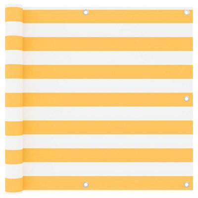 Berkfield Balcony Screen White And Yellow 90X500 Cm Oxford Fabric - image 1