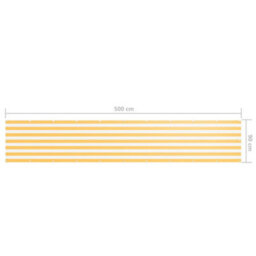 Berkfield Balcony Screen White And Yellow 90X500 Cm Oxford Fabric - thumbnail 5