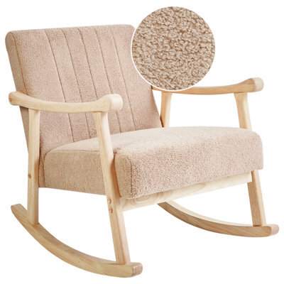 Beliani Rocking Chair Leknes Boucle Beige - image 1