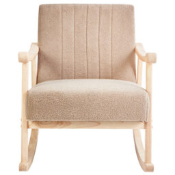Beliani Rocking Chair Leknes Boucle Beige - thumbnail 5