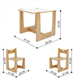 Jerenss Crane Activity Table & 2 Chairs For Kids Toodler(Ages 2-4) 2 Chair - thumbnail 6