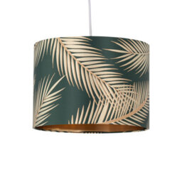 First Choice Lighting Tropica - Dark Green Gold Embossed 25Cm Ceiling Pendant Or Lamp Shade