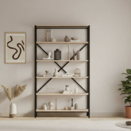 Ralph Black And Oak Sonoma Bookcase Industrial Style Shelving Unit