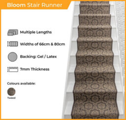 Bloom Stair Runner - Hardwearing, Non-Slip & Durable Carpet For Stairs & Staircases, Multiple Lengths - thumbnail 2