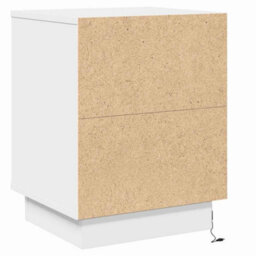 Berkfield Bedside Cabinet With Led Lights White 39X34,5X50 Cm - thumbnail 8