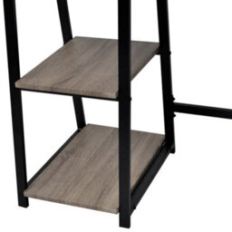 Berkfield Durable Desk With 2 Shelves Grey And Oak - thumbnail 4