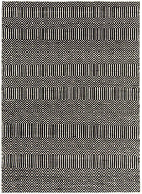 Modern Rug, Handmade Wool Rug For Bedroom, Geometric Rug, 4mm Thickness Black/white Dining Room Rug-160Cm X 230Cm - image 1