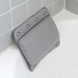 Luxury Bath Pillow Soft Cushioned Spa Headrest With 8 Suction Cups Waterproof Neck And Shoulder Support Pillow Grey - thumbnail 2