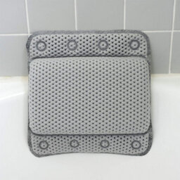 Luxury Bath Pillow Soft Cushioned Spa Headrest With 8 Suction Cups Waterproof Neck And Shoulder Support Pillow Grey - thumbnail 1