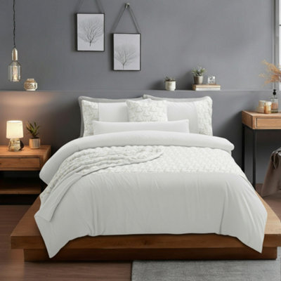 Ultra Soft Teddy Duvet Cover Set Christmas Tree Cozy Fleece Bedding White - image 1