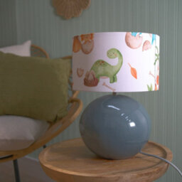 Valuelights Bosco Eucalyptus Ceramic Table Lamp With Dinosaur Drum Shade - Led Bulb Included - thumbnail 3