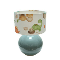 Valuelights Bosco Eucalyptus Ceramic Table Lamp With Dinosaur Drum Shade - Led Bulb Included - thumbnail 2