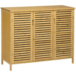Homcom Rustic Shoe Cabinet, Shoe Storage Cabinet For 16 Pairs Of Shoes - thumbnail 2