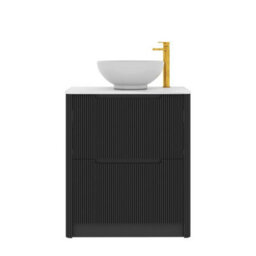 Royal Bathrooms Avenza 700mm Matt Obsidian Black Floor Standing Countertop Bathroom Vanity Unit 2 Drawer With Breeze Basin - thumbnail 6
