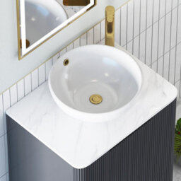 Royal Bathrooms Avenza 700mm Matt Obsidian Black Floor Standing Countertop Bathroom Vanity Unit 2 Drawer With Breeze Basin - thumbnail 7