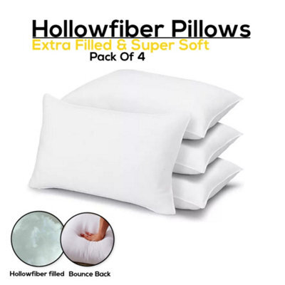 CHILIMILII Pillows Hotel Quality Bounce Back Hollowfiber Filled Anti-Allergic Pack Of 4 - image 1
